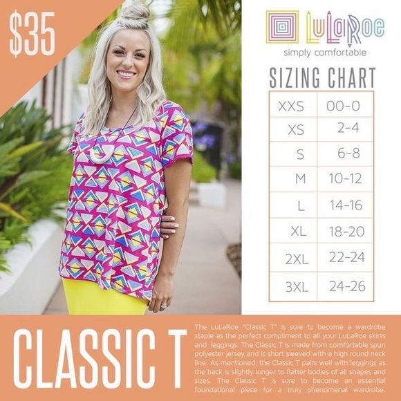 Pink & Blue Striped LuLaRoe Classic Tee - BNWT Small - Picture 2 of 2